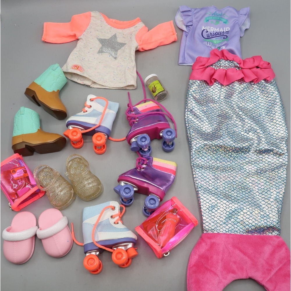 18'' Doll Shoes Boots Roller Skates Mermaid tail Accessories Topsn Toy Fit AG OG